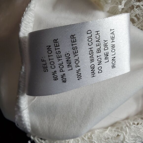 Lulus Take Me to Brunch Ivory Lace Short Sleeved Boho Shift Dress Medium - Picture 6 of 11